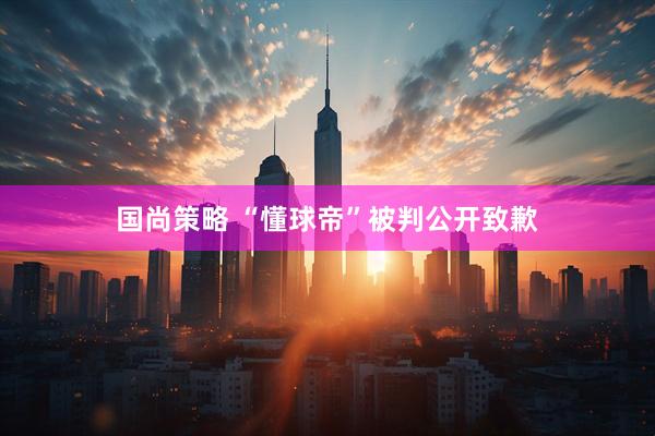 国尚策略 “懂球帝”被判公开致歉
