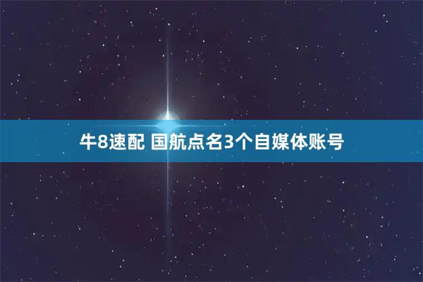 牛8速配 国航点名3个自媒体账号