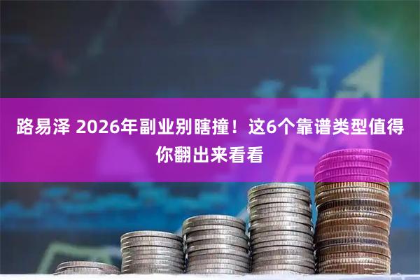 路易泽 2026年副业别瞎撞！这6个靠谱类型值得你翻出来看看